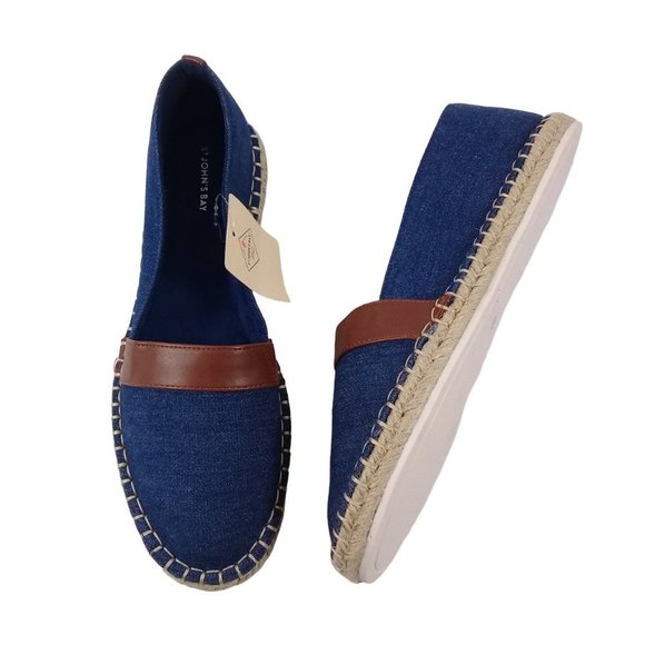 St John's Bay Women's NEW! Marlee Denim Blue Flat Slip-On Round Toe Shoes - Picture 3 of 11